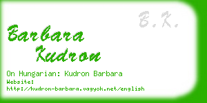 barbara kudron business card